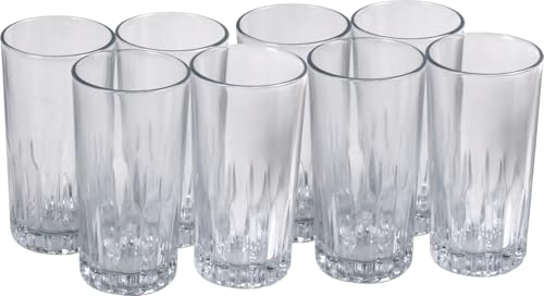 LAVV HOUSEWARES LTD 11.2oz Executive Bibita Hiball Glass Highball Tumbler Cold Drinks Glasses 320ml 8pk