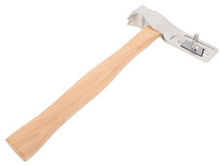 Fockety Magnet Roofing Hatchet, 13.4in Roofing Hammer with Wooden Handle, Lightweight Convenient Carbon Steel Shingling Hammer Roof Repair Multifunctional Efficient Repair Tool