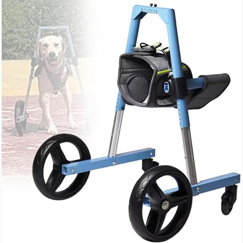 LZTET Hunderollstuhl FüR Die Vorderbeine,Volle UnterstüTzung Vorder- Und Hinterbeine Ihres Hundes,Gehhilfe Verletzte/GeläHmte Beine,Hundewagen,Rehabilitationstraining Haustiere(XXL,Blue)