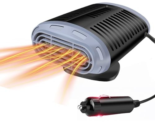 Jaaduem 12V Auto Heizung, 150W Auto Heizung Defroster, 2 in 1 Heizung & Kühlung schnell Windschutzscheibe Defrost Defogger, Tragbare Auto Heizungen für Fahrzeug, 360° Schwenkbare Heizung für Auto
