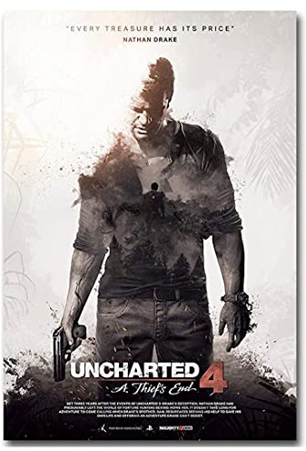 WQBYDS Leinwand Druck Poster 40 * 60cm Senza Cornice L'immagine del murale sulla Theation Of The Game Art Of Uncharted 4: Poster Modern Family camera da letto Decor