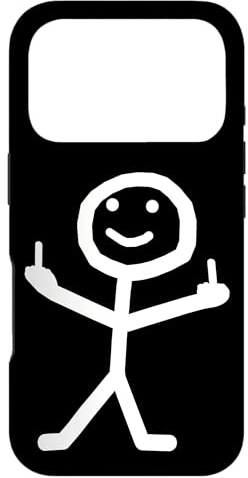 Hülle für iPhone 17 Pro Stickman Mittelfinger lustige Silhouette Nasty Witz Party Spaß