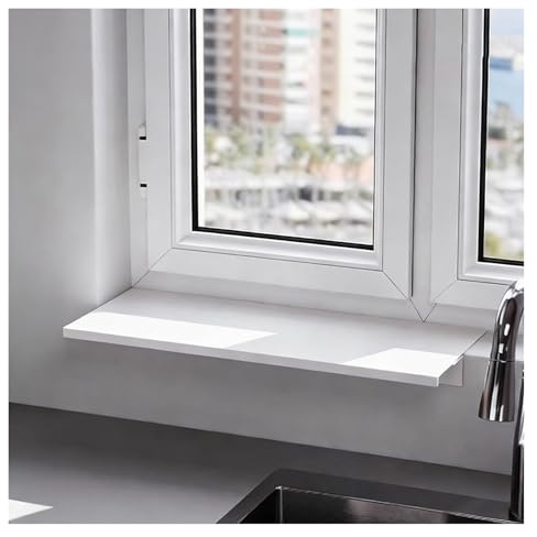 Tyzlup Windowsill Extender Shelf for Kitchen, Waterproof Carbon Steel Storage Shelf for Plant, Countertop Extension Panel Without Drilling(8x28″/20x70cm)