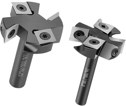 8mm 12mm Appiattimento Bit 4 Flauto Acciaio Intercambiabile Superfici Router Bit per la lavorazione del legno Router di ricambio Fresatura Cutter