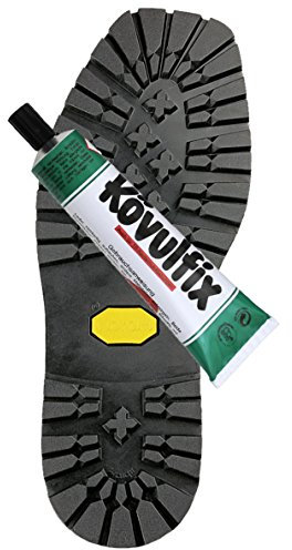 Langlauf Schuhbedarf Exclusiv Vibram Langsohle mit Absatz Vibram 1136 + Kövulfix 120g Schuhkleber zur optimalen Schuhreparatur - Gummisohlen für Schuhe zum Aufkleben - Schuhreparatur Set (43/44)