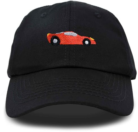 DALIX Race Car Hats Dad Hat Baseball Cap bestickt Custom Cotton Caps - Schwarz - Einstellbar