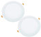 JANDEI - Confezione x 2 faretti da incasso a LED, 18W, 1440 Lumen, forma rotonda, foro da incasso Ø 200- Ø 205 mm, profondità sottile 13 mm, inclusi trasformatori (bianco freddo 6000K)