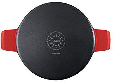 IBILI - Sauteuse Excellent titanio en fonte d’aluminium, couvercle en verre et poignées en silicone, 24 cm, Antiadhésif, Compatible avec l’induction