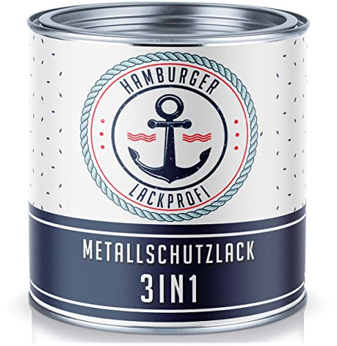 Metallschutzlack 3in1 SEIDENMATT Schiefergrau RAL 7015 Grau Metallschutzfarbe 3-in-1 Grundierung, Rostschutz und Deckanstrich in Einem Metalllack Metallfarbe // Hamburger Lack-Profi (1 L)