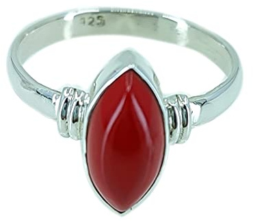 Navya Craft 925 Sterling Silber Koralle Handarbeit Damen Ringgrößen 14 bis 22