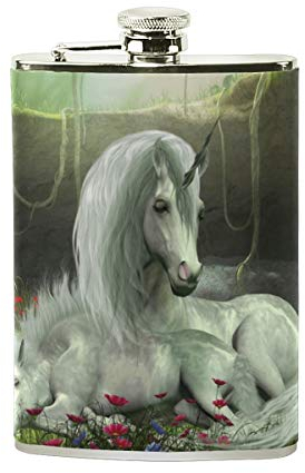 BALII Magisches Einhorn und Baby Hip Edelstahl-Flachmann, 227 ml