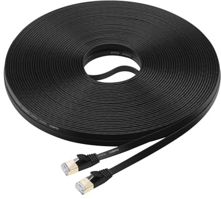 Fumitt Cat7 Ethernet Kabel 30m,Flaches RJ45 High Speed 10 Gigabit Lan Internet Netzwerk Kabel für Xbox,PS4,Modem,Router,Switch,PC,TV Box