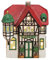 Hotel aus Porzellan – Windlicht Lichthaus Miniatur-Modell – B15 x T12 x H19 cm - detailreiche Haus Dekoration Teelichthalter Weihnachtsdorf Sammlerobjekt Dekohaus Geschenkidee