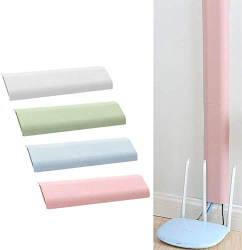 4Pcs Self-Adhesive Wall Cable Cover,Cable Winder Tidy Organizer Storage Clip Wire Clamp Fixed Holder Dado Trunkings-White,Green,Pink,Blue(Optional) 11.8’’*3.4’’ (Pink)