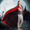 KBNIAN Halloween Dracula Umhang Samt Cape mit Kapuze, Schwarz & Rot Doppelseitig Vampir Umhang Weihnachten Vampir Cosplay Kostüm (140cm)
