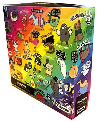 Punimals | 500 Piece Jigsaw Puzzle | Funny Animal Cartoons | Sustainable Jigsaw Puzzle for Adults | Premium 100% Recycled Board | Great Gift for Adults | Gibsons Games