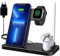 Caricatore senza fili, 4 in 1, con adattatore rapido da 18 W, per Apple Watch Airpods Pro, certificato Qi per iPhone 12/SE/11/X/XR/Xs Max/8, Samsung Galaxy S20/S10
