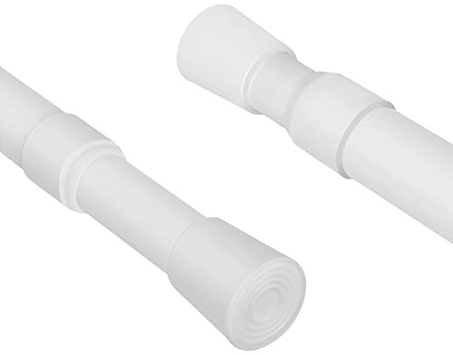 Youyijia Curtain Poles, Extendable Curtain Poles, 103-190cm Net Curtain Rod, Shower Curtain Pole, Extendable No Drill Adjustable Tension Rod Telescopic Voile Tension Pole Shower Rail Curtain Pole