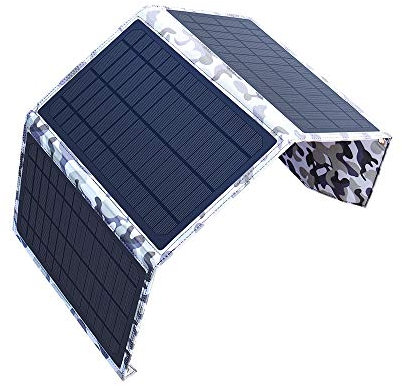 XINPUGUANG Chargeur solaire 21w Panneau solaire pliable double sortie USB 5v 3A Voyage de camping pour téléphone portable(Camouflage)