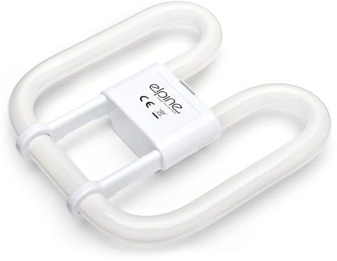 Set Of 2 Fluorescent Light Bulb - 4 Pin Energy Saving 38w Slim Lamp Tube 2d | Long Life Lamp Durable | High Efficiency - Compact Pack Of 2 | 4-Pin White (10,000 Hours) GR10Q 3500k 38 Watt Bulbs