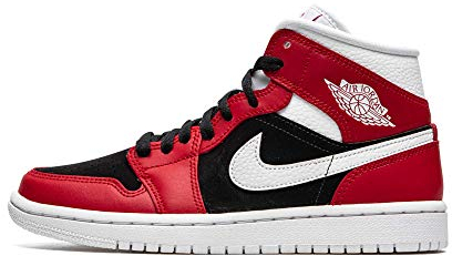 Nike Air 1 Jordan Mid Weiß Snakeskin BQ6472-110 Damen-Schuhe, Gym Rot/Weiß-Schwarz, 44 EU