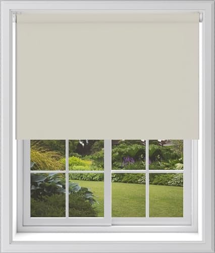 Caecus Natural Blackout Roller Blinds Made To Measure Window Blinds Easy Fit Child Safe Thermal Properties Home Office Fitting Included Up To 210cm Width x Up To 210cm Drop