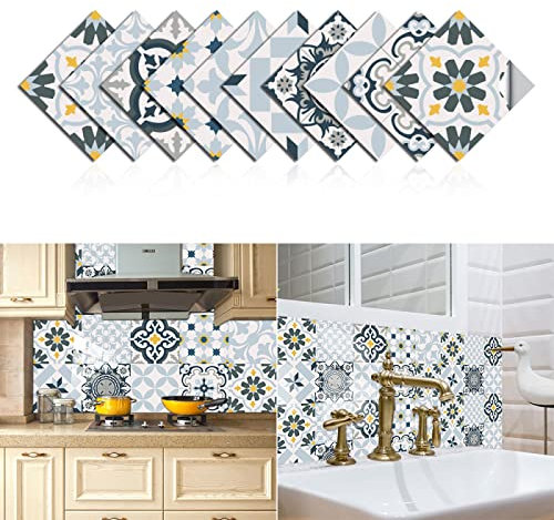 10 Stück Fliesenaufkleber Klebefliesen Fliesenfolie,Hellblaues Graufür Küche Und Bad, Böden, Treppen Pvc Wasserdicht Und Ölbeständig Leicht Zu Reinigen Selbstklebende 10 Stück 30x30 cm
