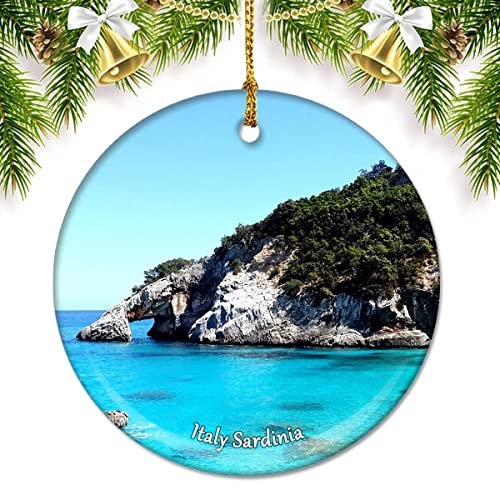 Italien Sardinien Weihnachtsschmuck für Baum, Keramik-Anhänger, doppelseitig, Ornament, Dekoration, Weihnachtsgeschenke, Porzellan, Reise-Souvenirs