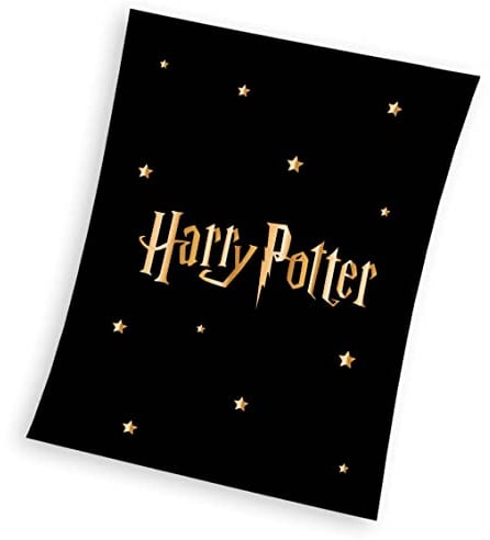Carbotex Große weiche Decke Fleecedecke CORAL 130x170 Harry Potter, Schwarz