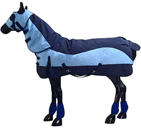 HARICSET Weidedecke Winterliche Pferdedecke Pferdedecke Wasserdicht Einsatzdecke Atmungsaktive Wärme und Verdickende Pferde-Winterdecke(Size:125cm(49in),Color:Navy blau)