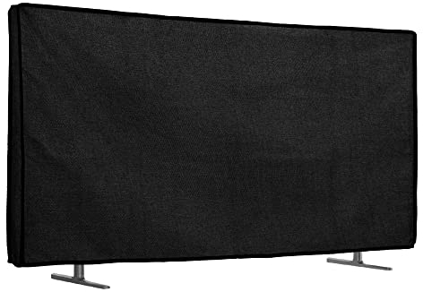 kwmobile Funda para Monitor 65 TV - Protector Antipolvo y antihuellas de Lino para Pantalla de TV - Negro