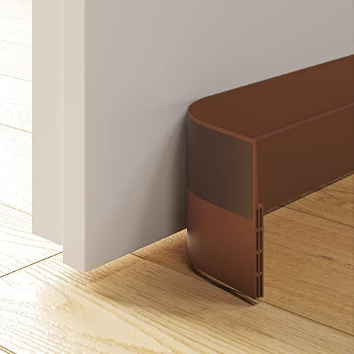 CRINSTON® Calfeutrer Bas de Porte| Souple Silicone Isolant Phonique Thermique Blanc Bande d'étanchéité Anti Bruit Poussière Stop à l'air Froid Anti Souris Fourmi Cafard Insectes. (3, Marron)