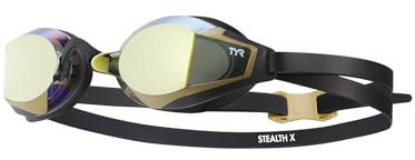 TYR Stealth-X Race Swim Goggles – Mirrored Anti-Fog Lenses, Adult Competition Fit, UV Protection, Low-Profile Hydrodynamic Design
