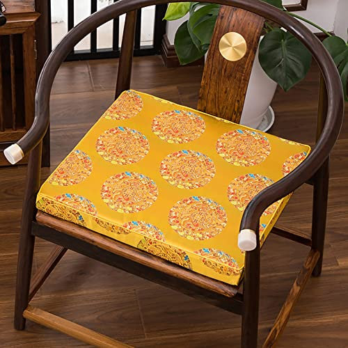 Dorato Stampato Stile Cinese Cuscino Per Seduta,Tradizionale Spugna Sofà Rosso Poltrona In Legno Cuscini Per Sedie Imbottitura Del Sedile Per L'arredamento Della Casa,12 Taglie-A 50x50x3cm(19.7x19.7x