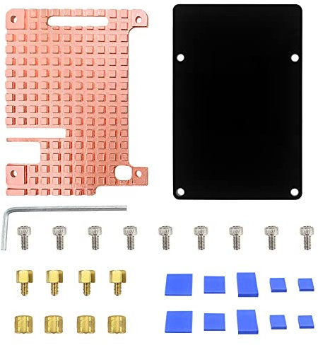 Copper Heatsink Cooling Radiator for Raspberry Pi 4B,Motherboard Cooler Plate Heatsink Set