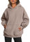 Trendy Queen Damen-Kapuzenpullover, übergroß, Fleece, langärmelig, Pullover, Herbst-Outfits mit Tasche, Kaffeegrau, L