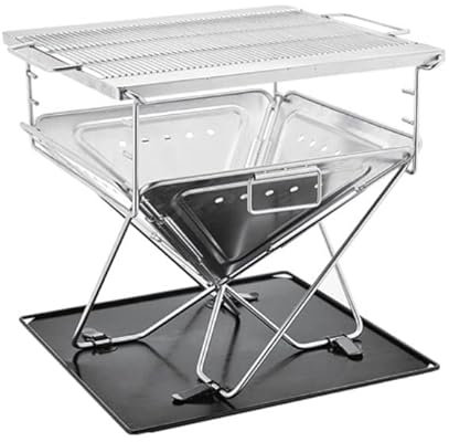 Super grills Stainless Steel Foldable Portable Charcoal barbecue BBQ Grill Camping Picinics Outdoor comes with cover