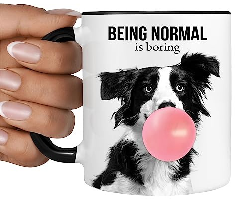 Tasse Border Collie Büro Bubble normal Terrier Kaffee lustig Kaffeebecher Design Spruch Hund