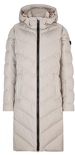 Ziener Damen TELSE Winter-Mantel | warm, atmungsaktiv, wasserdicht, knielang, silver beige, 38