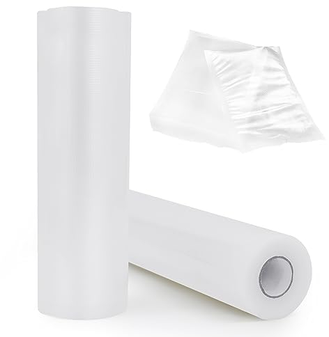CIPOOH Vacuum Sealer Bags, Vacuum Film Rolls, Food Vacuum Bags, BPA Free Film Sealer Bag for All Vacuum Seals and Sous Vide Cooking (20X600cm (1Roll) + 28X600cm (1Roll))