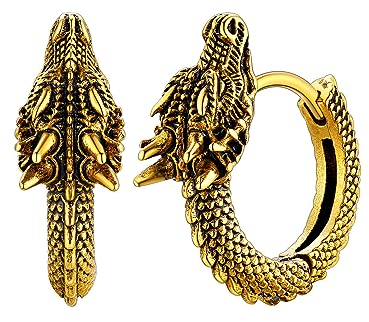 FaithHeart Punk Hoop Ohrstecker für Herren Männer, Punk Drache Ohrringe, Piercing Ohrschmuck mit Geschenkbox für Freunden Ehemann