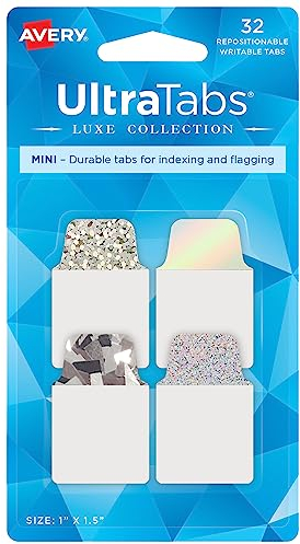 AVERY Zweckform Art. 74178 Haftstreifen transparent/silber (32 Haftnotizen, 25,4x38,1mm, beschreibbare Index Tabs Folie, ablösbare Klebezettel, Page Marker, Sticky Notes, Klebemarkierungen)