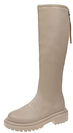 Stivali Donna Estivi Stivali Cowboy Donna Beige Stivali Estivi Donna Morbidi Cuoio Stivali Equitazione Fashion Scarpe da Donna Espadrillas Donna Alte Sandali Bianchi Tacco Beige-l 38