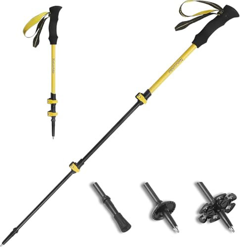 Naturehike 1PC 3K Kohlefaser Trekkingstöcke, zusammenklappbar und teleskopisch, 3 Abschnitte, ultraleichte Wanderstöcke für Damen und Herren, Wanderstöcke, Reisen, Rucksackreisen, Camping