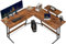 JUMMICO Gaming Tisch 130x130x75cm,Schreibtisch mit Monitorständer,Eckschreibtisch,Schreibtisch L Form,Gaming Schreibtisch L-förmiger,Groß Pc Ecktisch,Vintage Braun