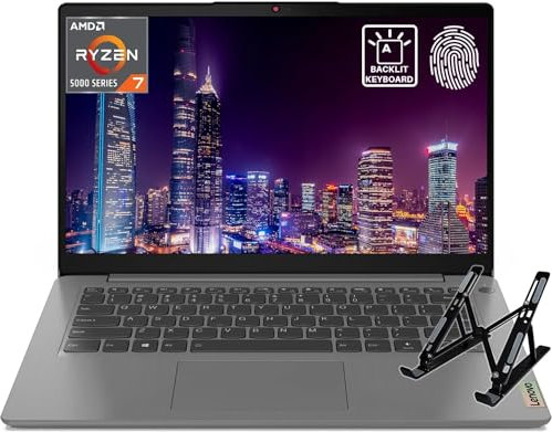 Lenovo 2024 Ideapad Business Laptop, Display FHD da 14 pollici, CPU AMD Ryzen 7 5700U (Beats i7-1255U), 20 GB di RAM, SSD da 1 TB, lettore di impronte digitali, KB retroilluminato, Wi-Fi 6, Windows 11