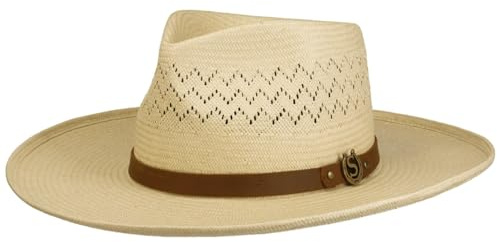 Stetson Sombrero de Paja Salcott Outdoor Toyo Mujer/Hombre - Western Verano Vaquero con Banda Piel Primavera/Verano - S (54-55 cm) Natural