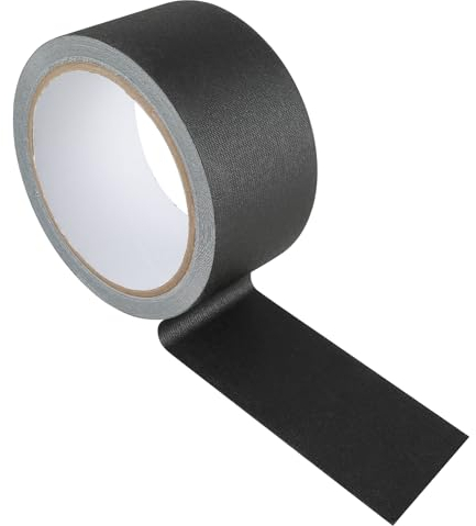 Grevosea Gewebeband Selbstklebend Stoff Buchbinderei Band Schwarz Textilklebeband Buchbindeband Reparaturband für Alte Bücher Antike Bücher Tägliches Zubehör -2 Zoll von 33 Meter