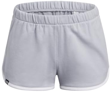 Under Armour Girls' Rival Shorts, (011) Mod Gray / / White, Medium