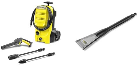 Bundle of Kärcher K 4 Classic Pressure Washer, Pressure: max. 130 bar, Flow Rate: 420 l/h, Area Coverage: 30 m²/h, Water Filter, Weight: 4.6 kg, high-Pressure Hose and Gun+ Kärcher eco!Booster 130 Jet